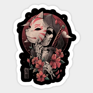 Death Messenger - Skull Anime Flowers Gift Sticker